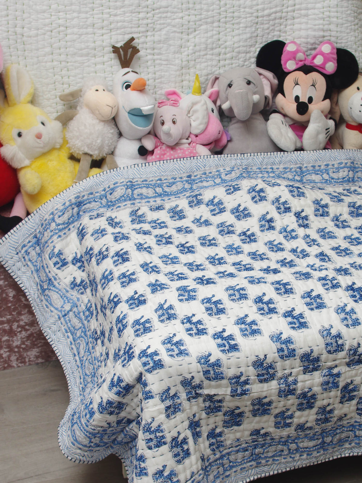 Kantha Blanket Quilt BQ12 aus reiner weicher Baumwolle für Babys
