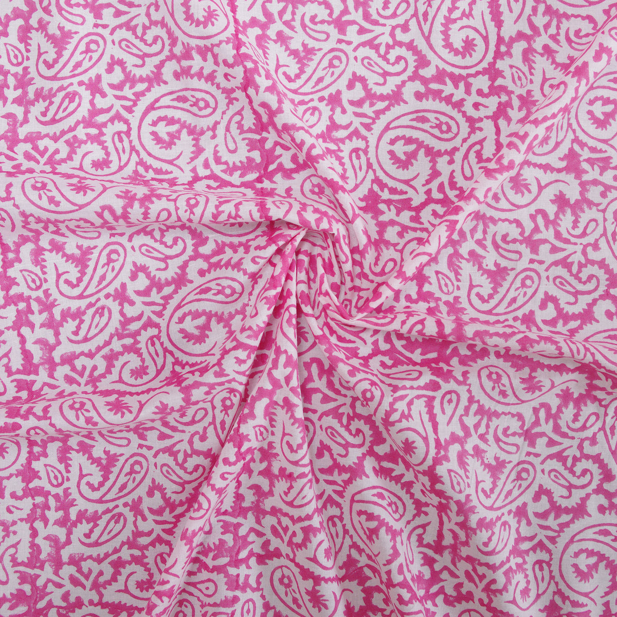 Indian Hand Block 100% Cotton Light Pink Women Dress Fabric Cloth Design 131