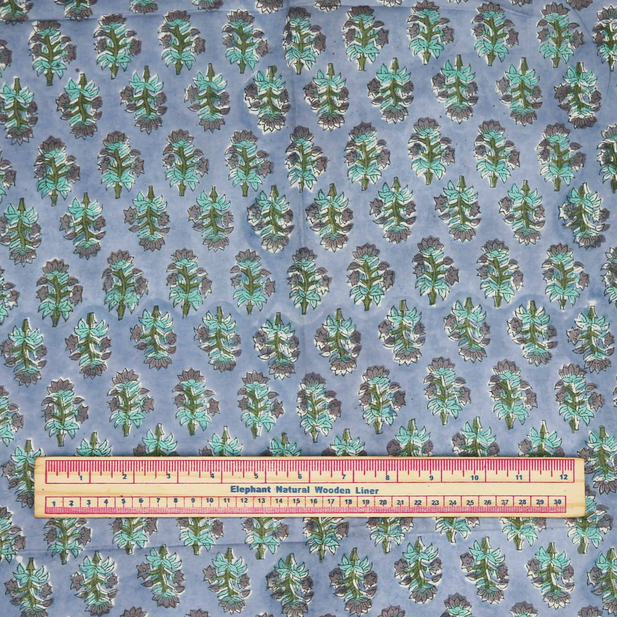 Block Print Fabric -Grey Small Flowers( Design 477)