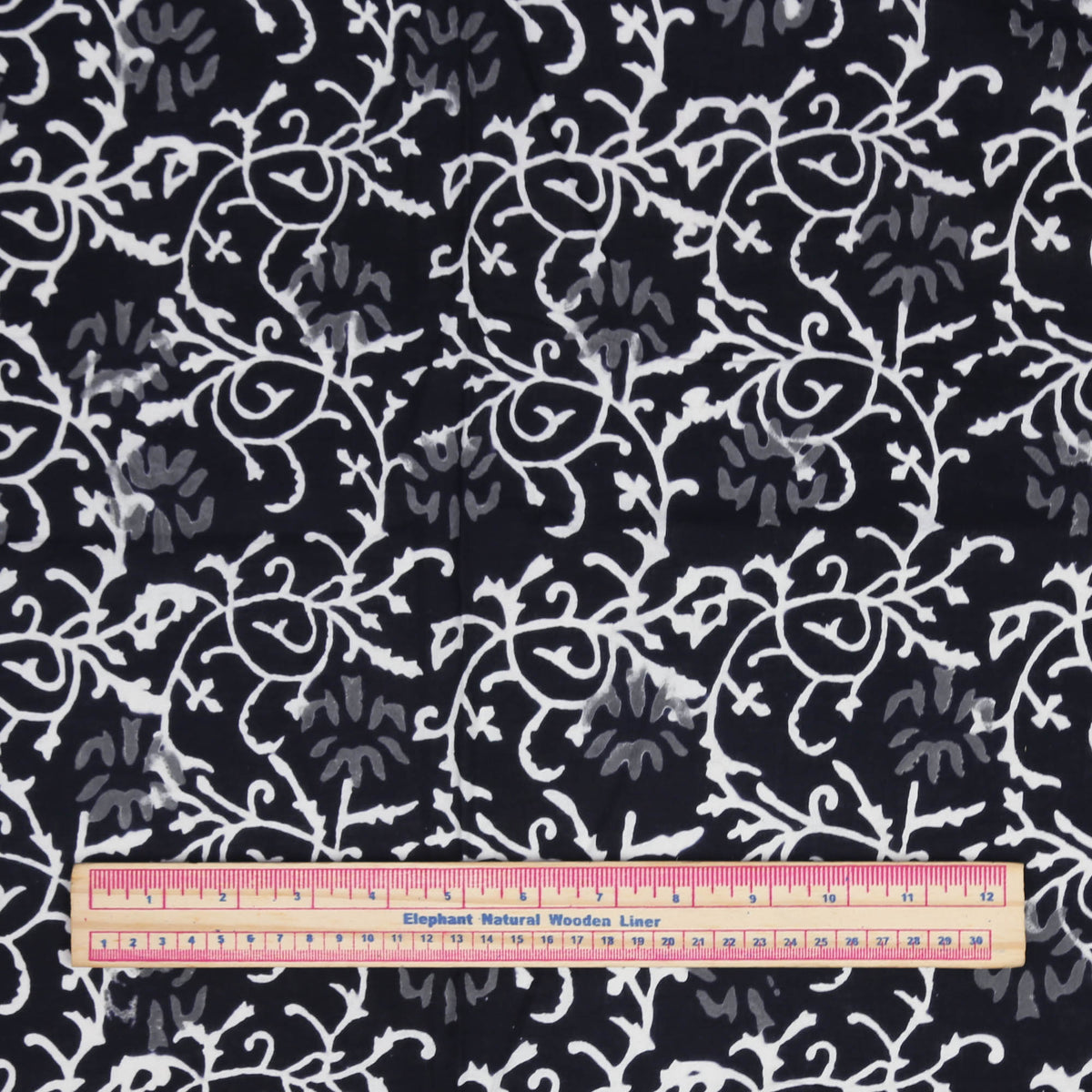 Bagru Block Print Black Jaal Women Dress Fabric Design 489