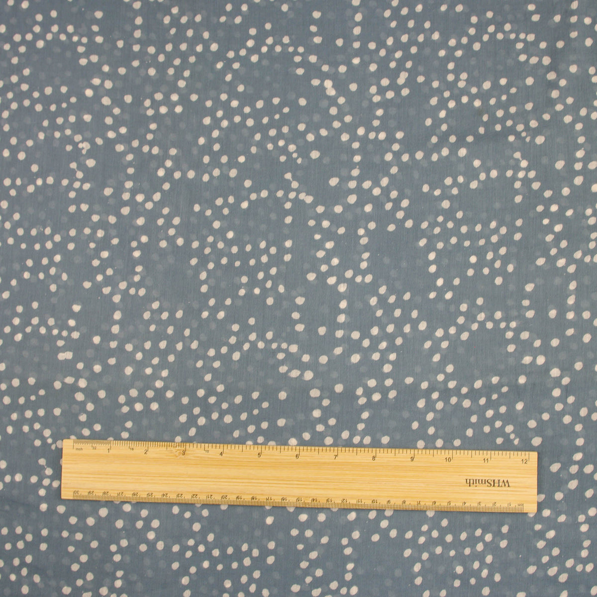 Indian Hand Block 100% Voile Cotton Grey Polaka Dots Fabric Design 542