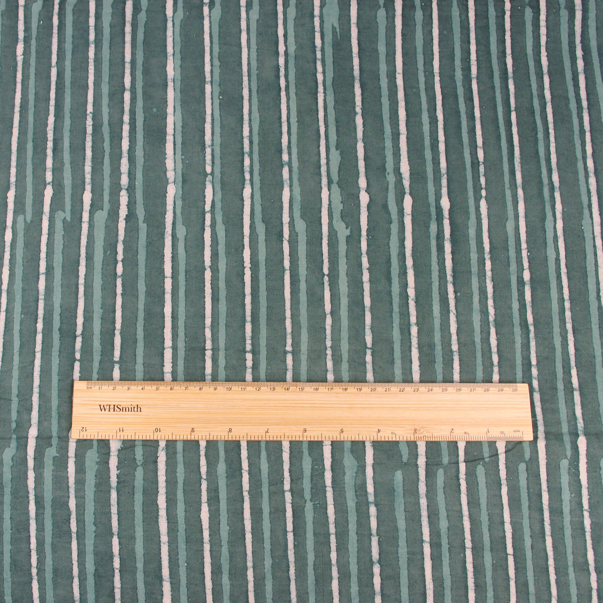 Bagru Block Print Camo Green Striped Women Dress Fabric Design 569