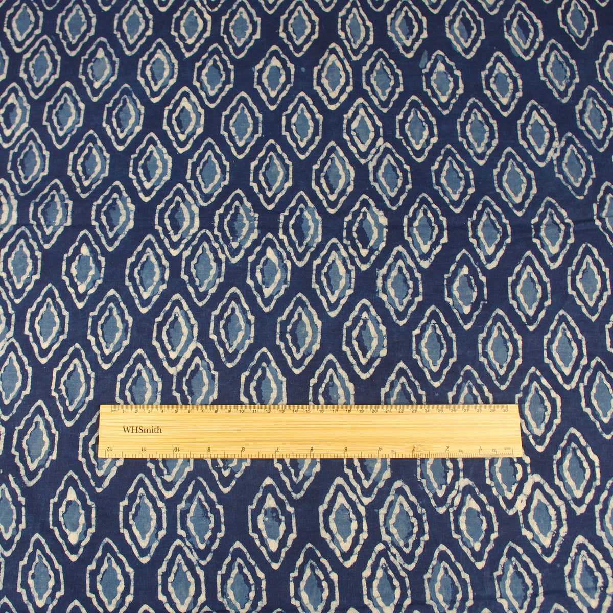 Block Print Fabric - Indigo Mosaic- Design 576