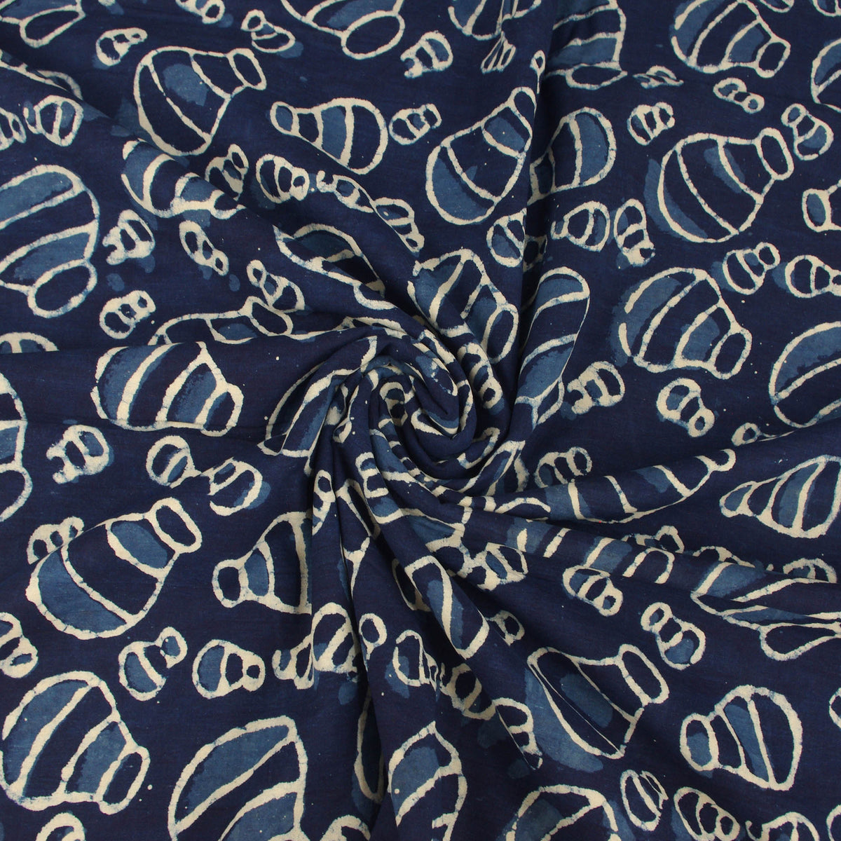 Block Print Fabric - Indigo Indian Art- Design 577