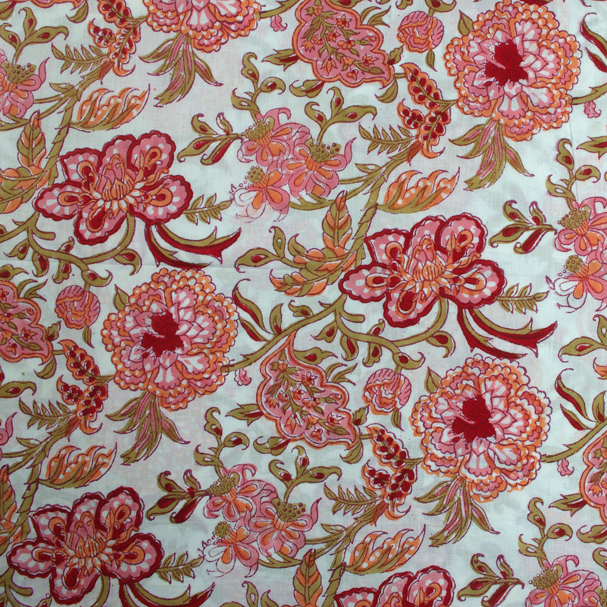Indischer Handblockdruck Dunkelblaues Blumenmuster 100 % Baumwolle Damenkleid Stoffdesign 16