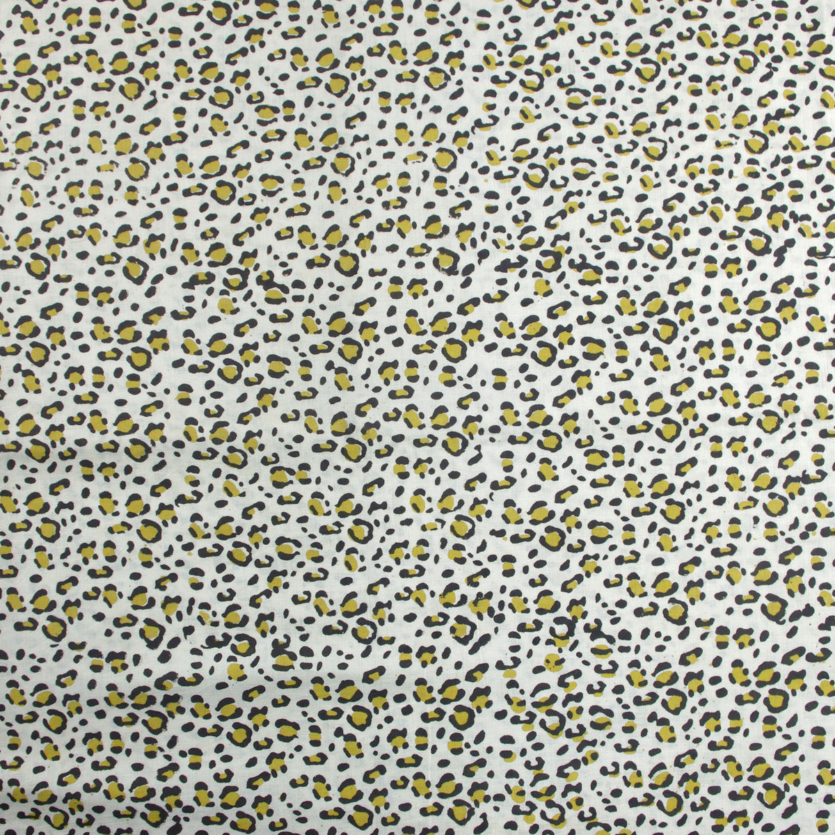 Bagru Kalamkari Print Leopard Print On Light Cream Base Women Dress Fabric Design 599
