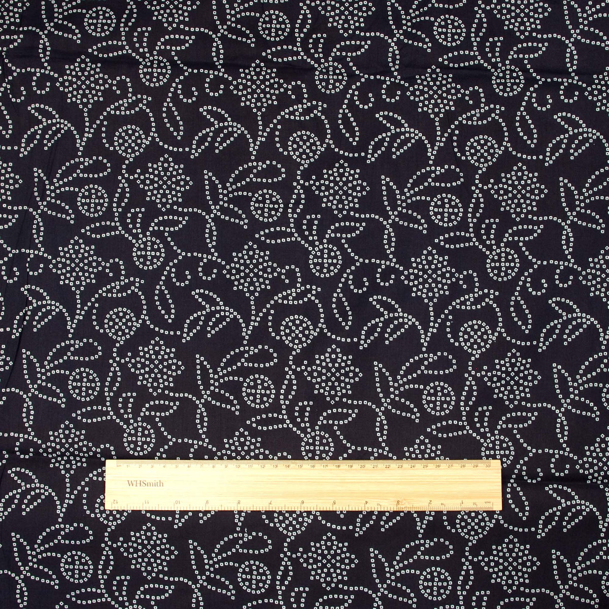 Dark Navy Blue Bandhani Dots 100% Cotton Women Dress Fabric 658 Design