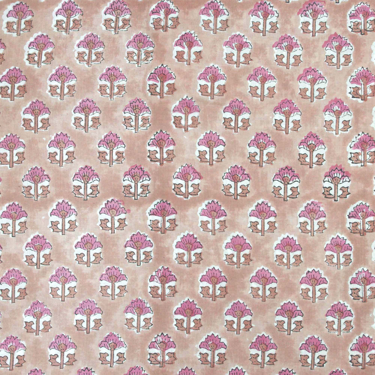 Indischer Handblockdruck Dunkelblaues Blumenmuster 100 % Baumwolle Damenkleid Stoffdesign 16