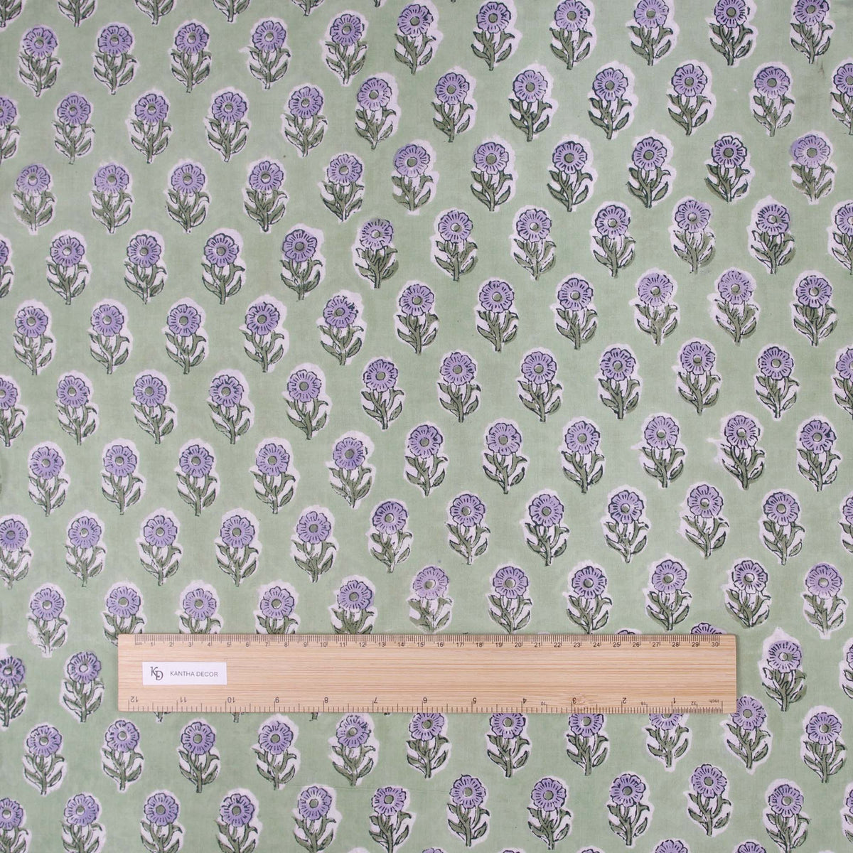Indischer Handblockdruck Dunkelblaues Blumenmuster 100 % Baumwolle Damenkleid Stoffdesign 16