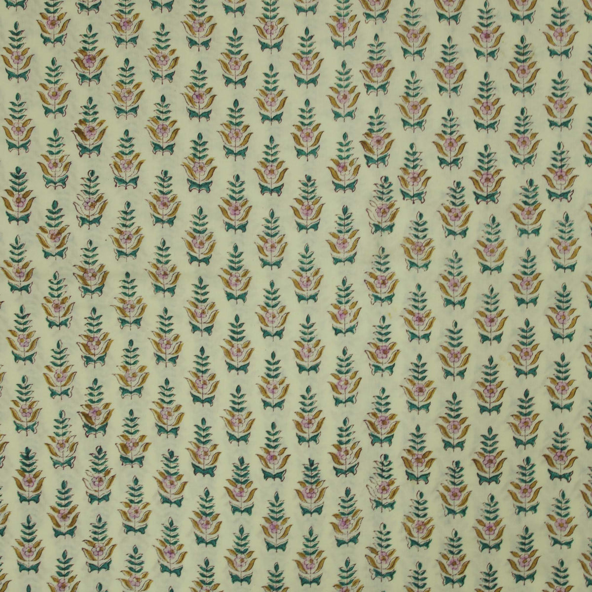 Indischer Handblockdruck Dunkelblaues Blumenmuster 100 % Baumwolle Damenkleid Stoffdesign 16