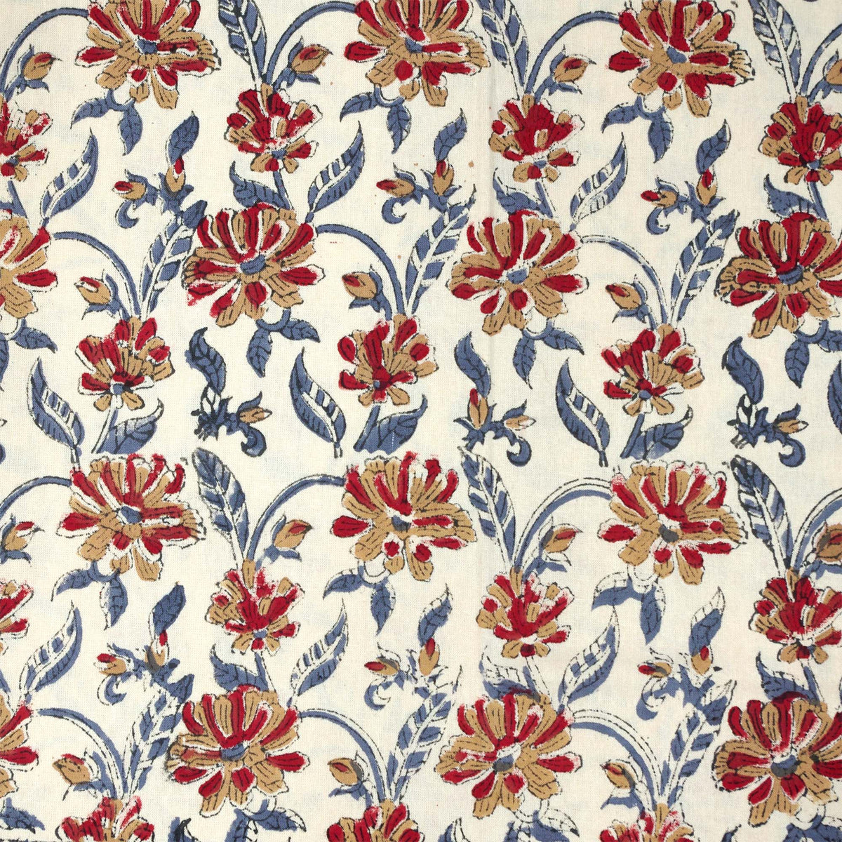 Red Floral Print On Beige Rectangle Tablecloth Table Cover