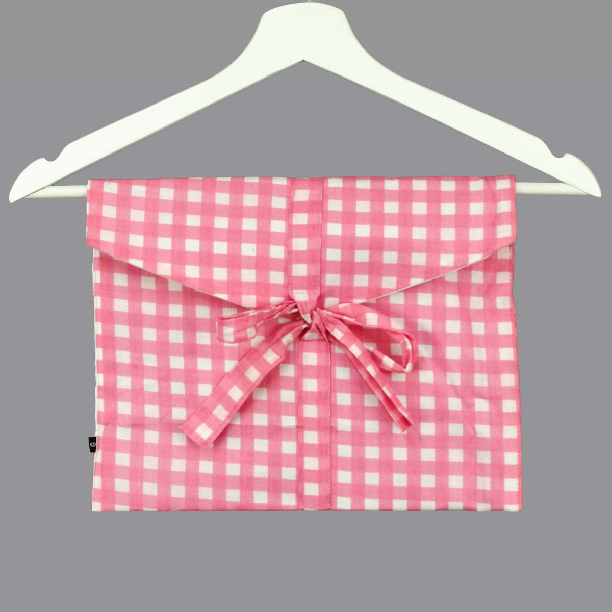 Langes bläulich-graues Pyjama-Set mit rosafarbenem Blumen-Blockdruck-Design