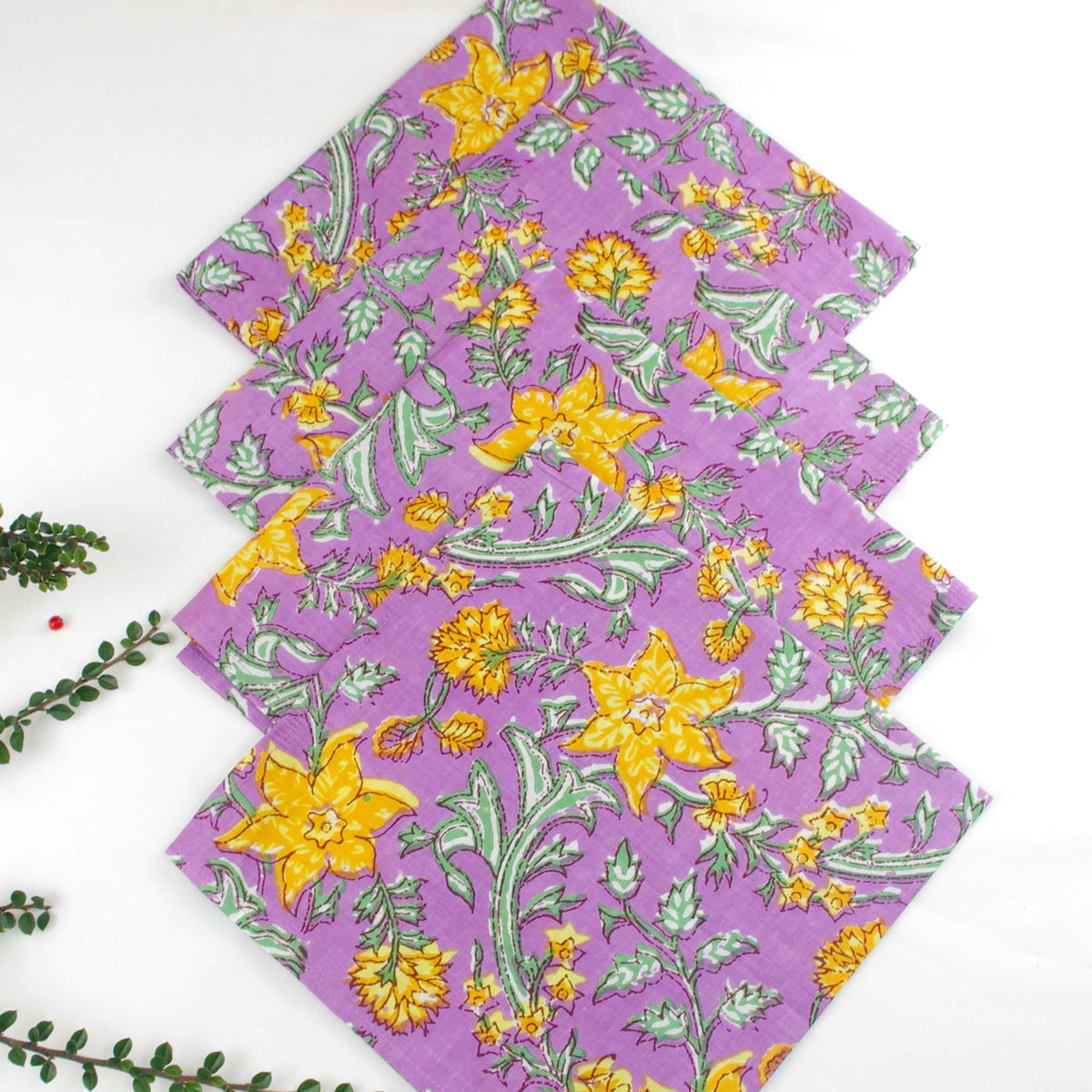 Purple Magic Cotton Dinner Napkins 18'' - Set of 4