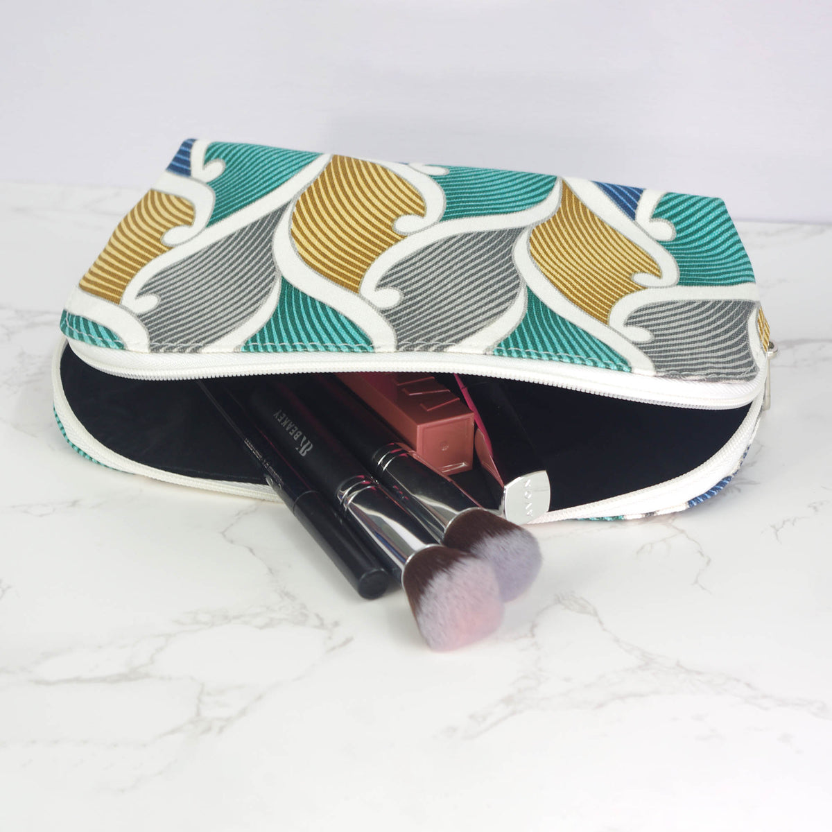 Canvas Wash Bag /Makeup Pouch - Multi Leaves