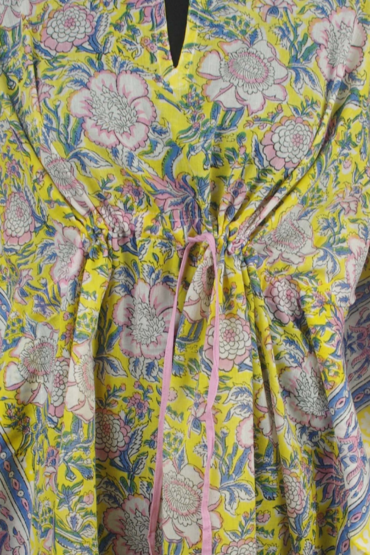 Kurze Kaftans aus Baumwolle - Rosa Paisley