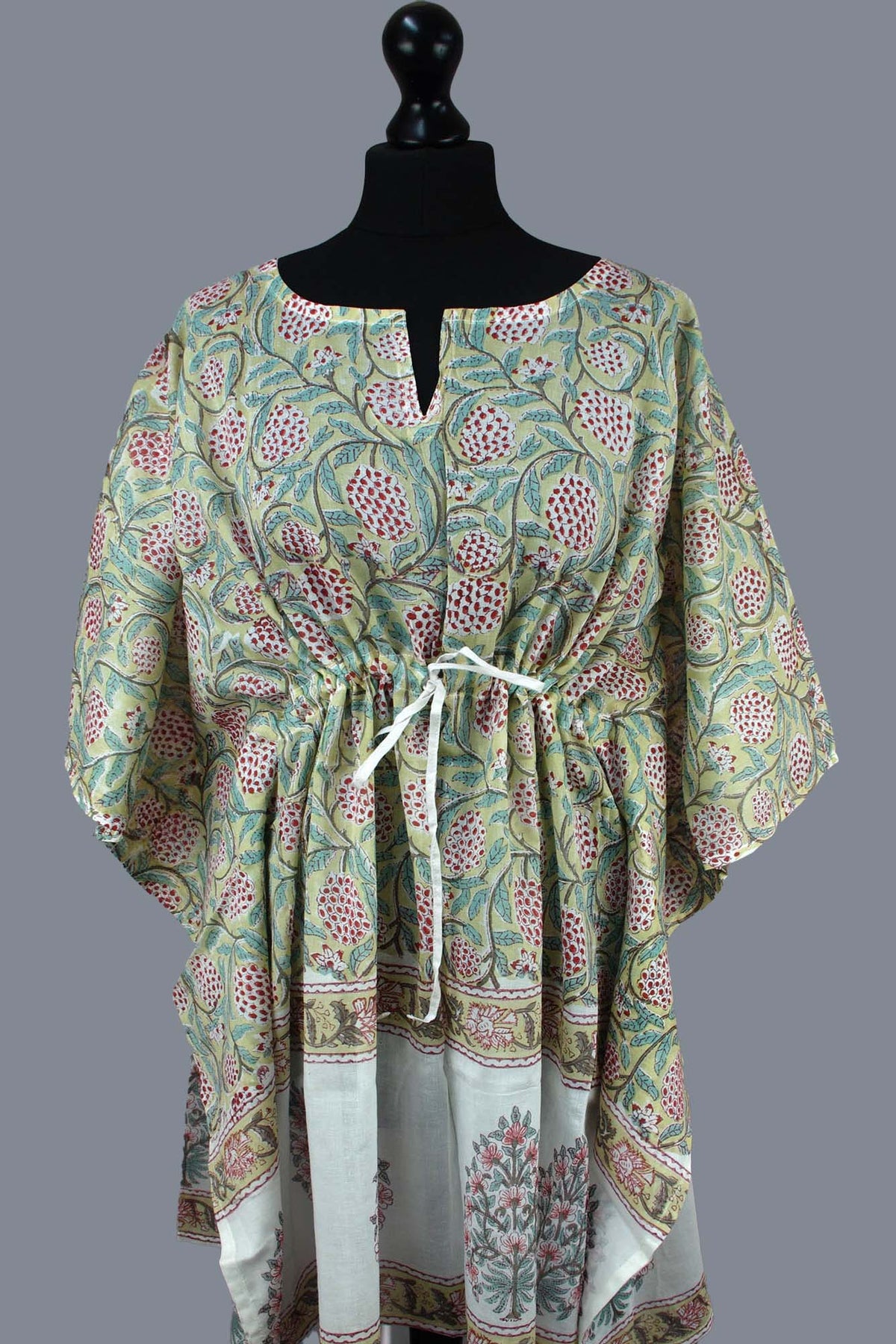 Kurze Kaftans aus Baumwolle - Rosa Paisley