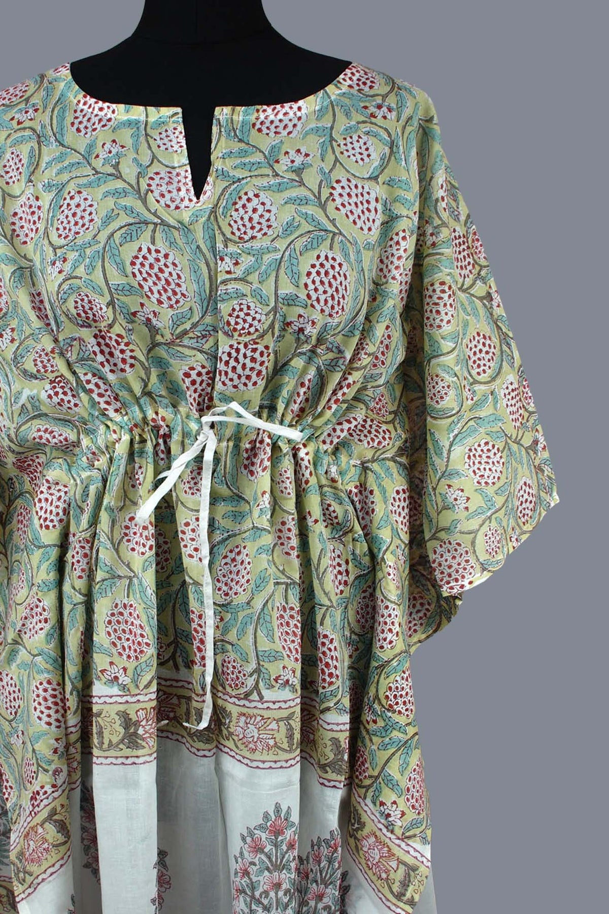 Kurze Kaftans aus Baumwolle - Rosa Paisley