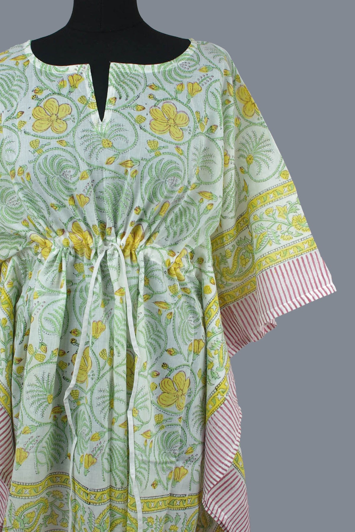Kurze Kaftans aus Baumwolle - Rosa Paisley