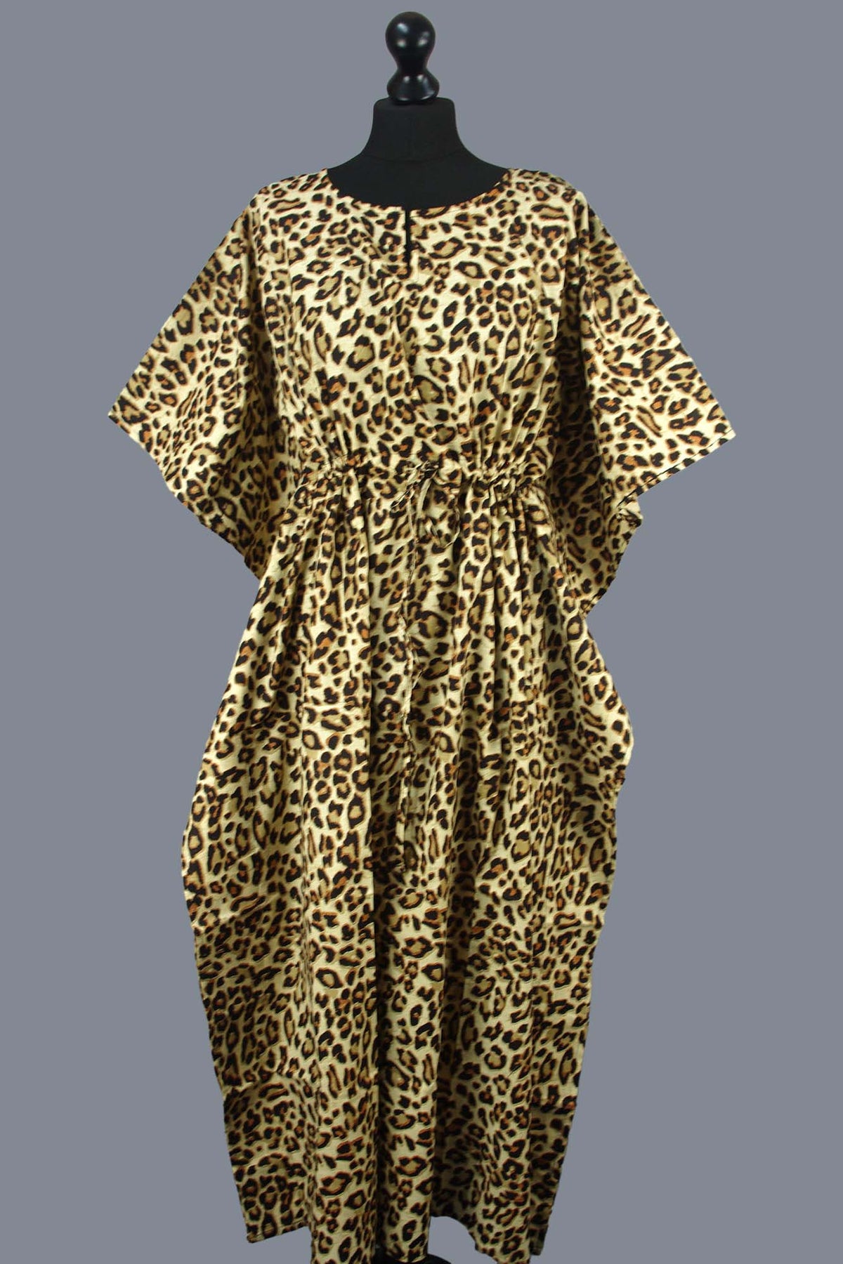 Cotton Long Kaftan - Leopard Print