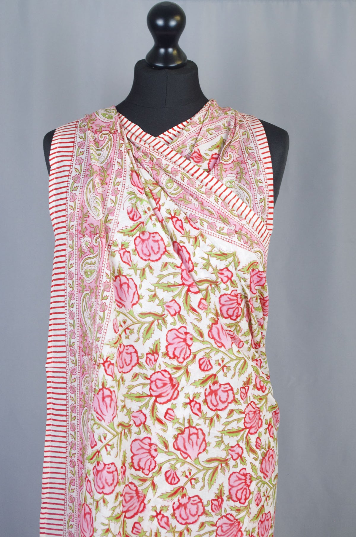 Beach Coverup Sarong Pareo -Pink Floral