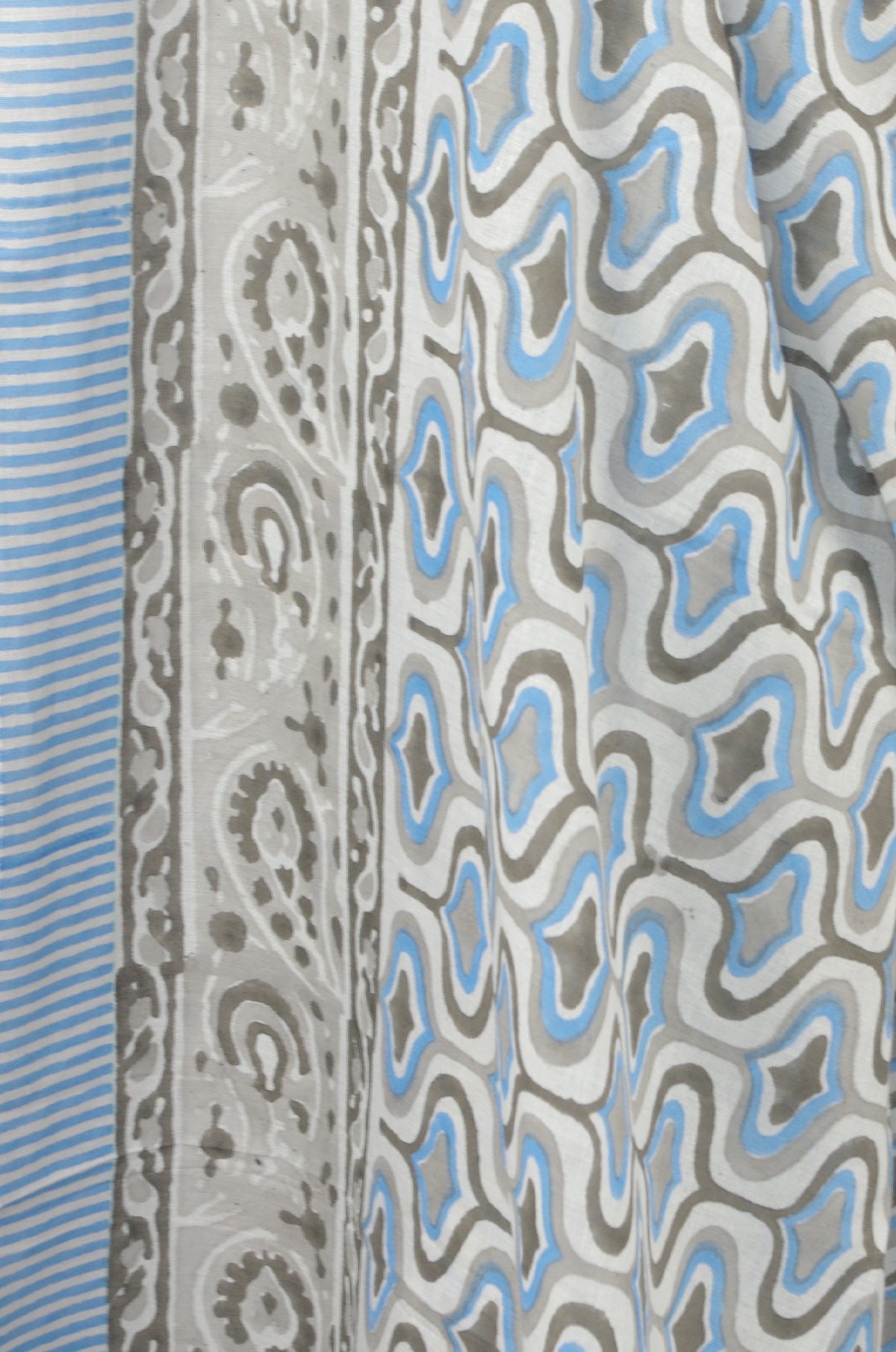 Beach Coverup Sarong Pareo - Grey Blue Abstract