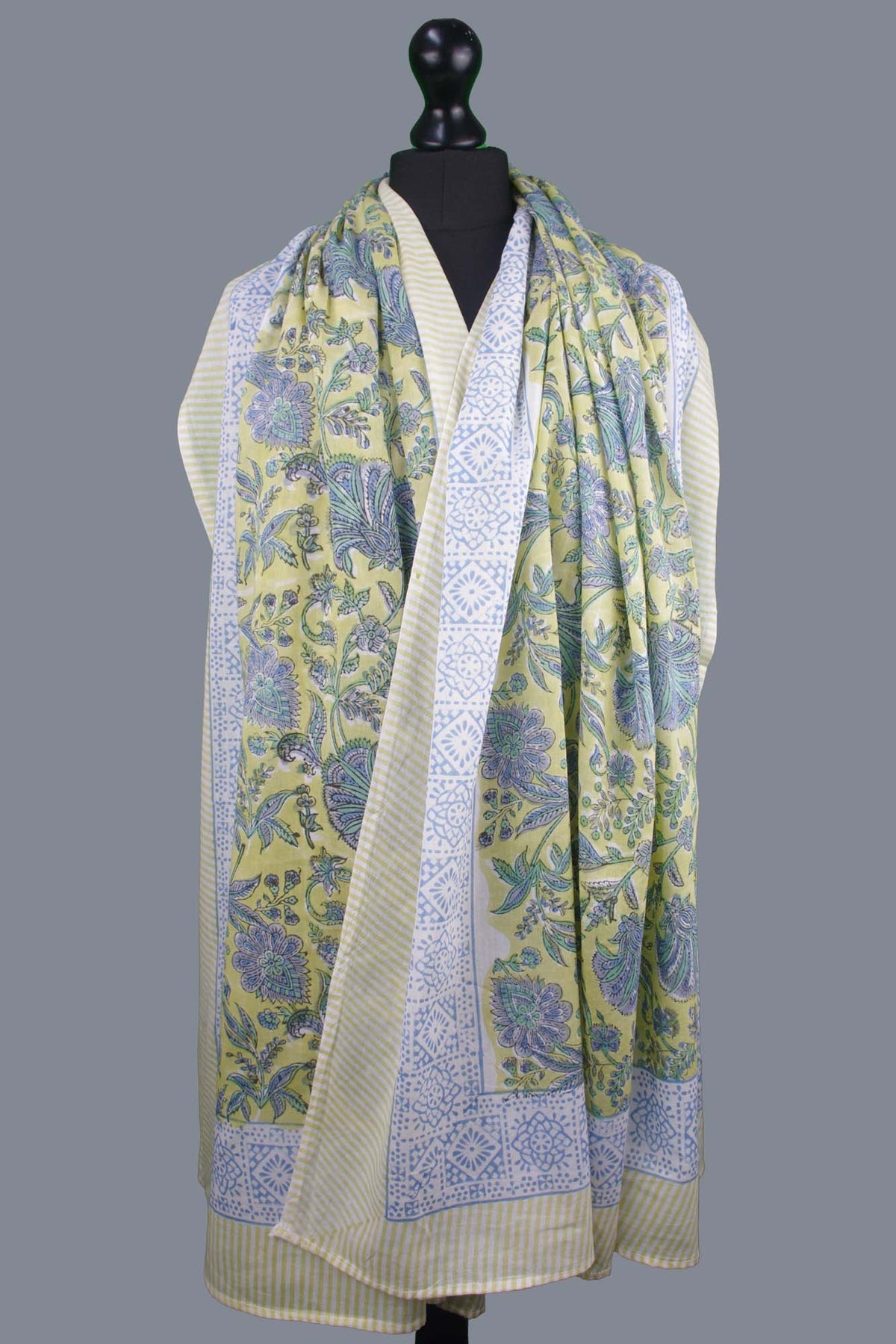 Beach  Coverup Sarong Pareo - Lime Sky Floral