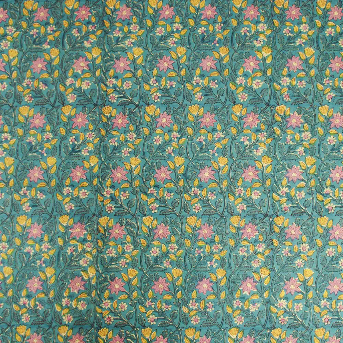 Turquoise Floral Jaal Print Rectangle Tablecloth Table Cover