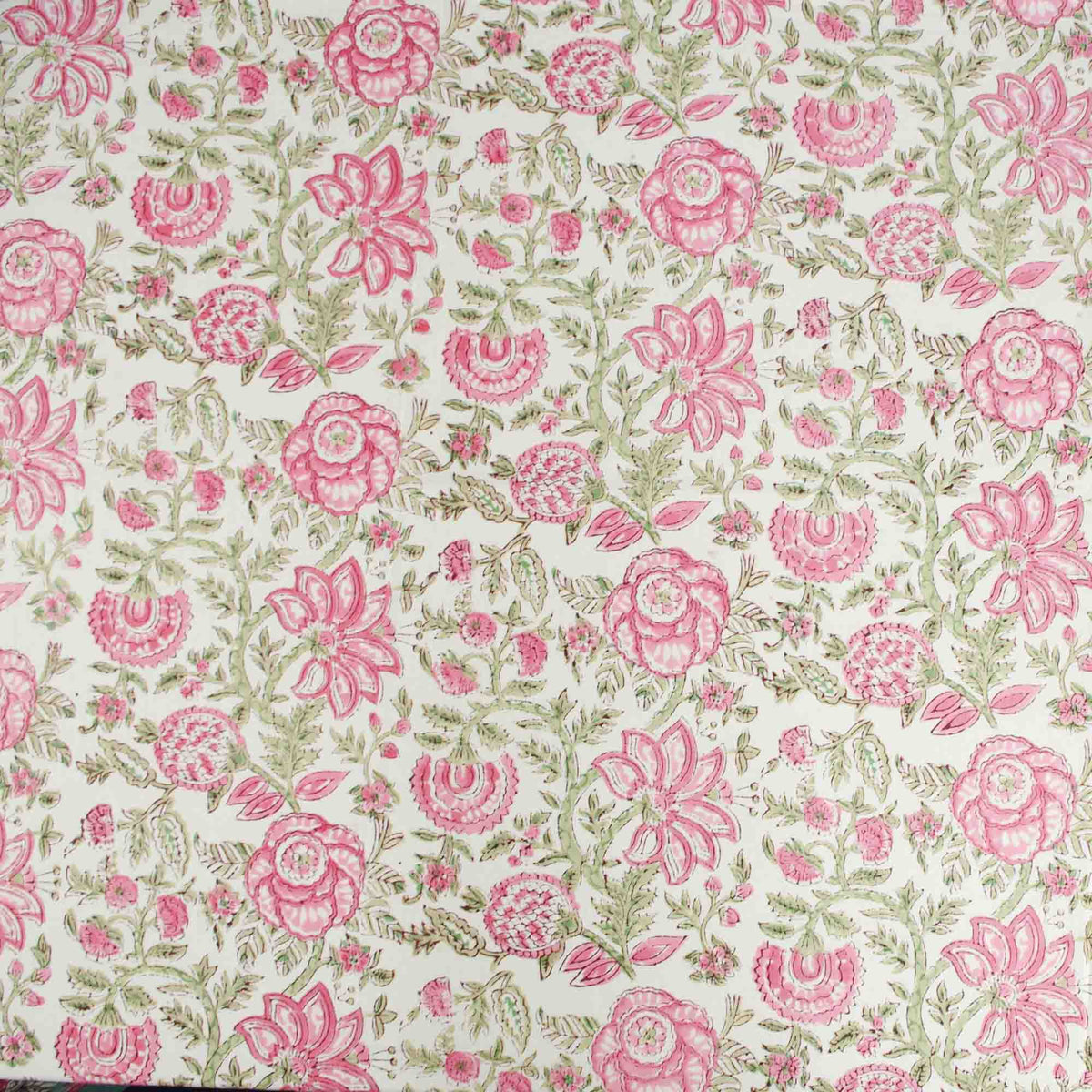 White Pink Floral Jaal Print Rectangle Tablecloth Table Cover