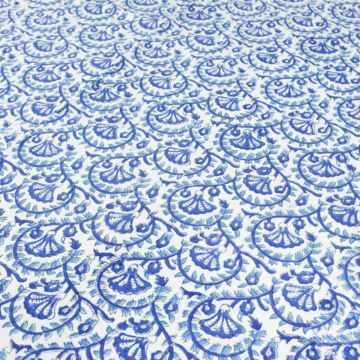 Blue Floral Jaal Print Rectangle Tablecloth Table Cover