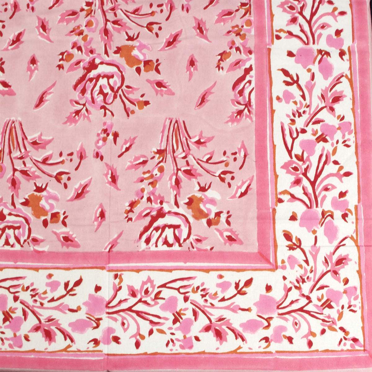 Pink Floral Jaal Print Rectangle Tablecloth Table Cover