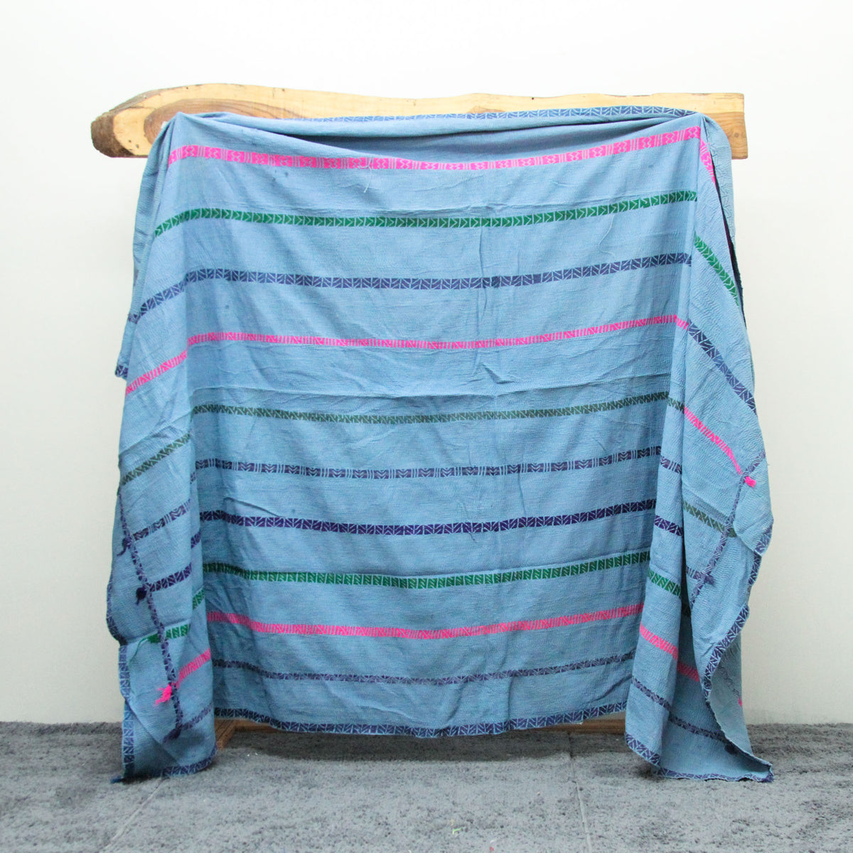 Vintage Patchwork Indian Indigo Blue Kantha Quilt VK1066