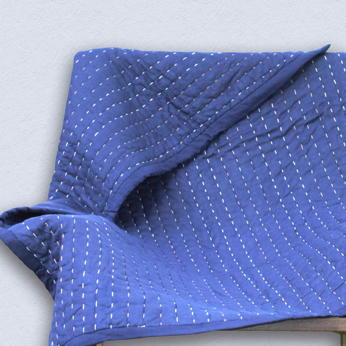 Indigoblaue Baumwolle gesteppte weiche Baby-Kantha-Steppdecke