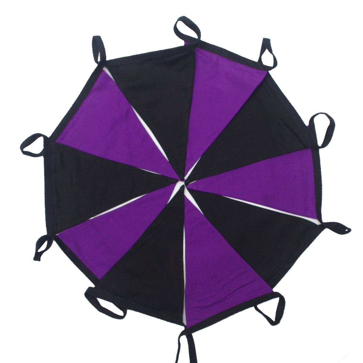 Purple & Black Double Layered Fabric Bunting Banner 10 Flags