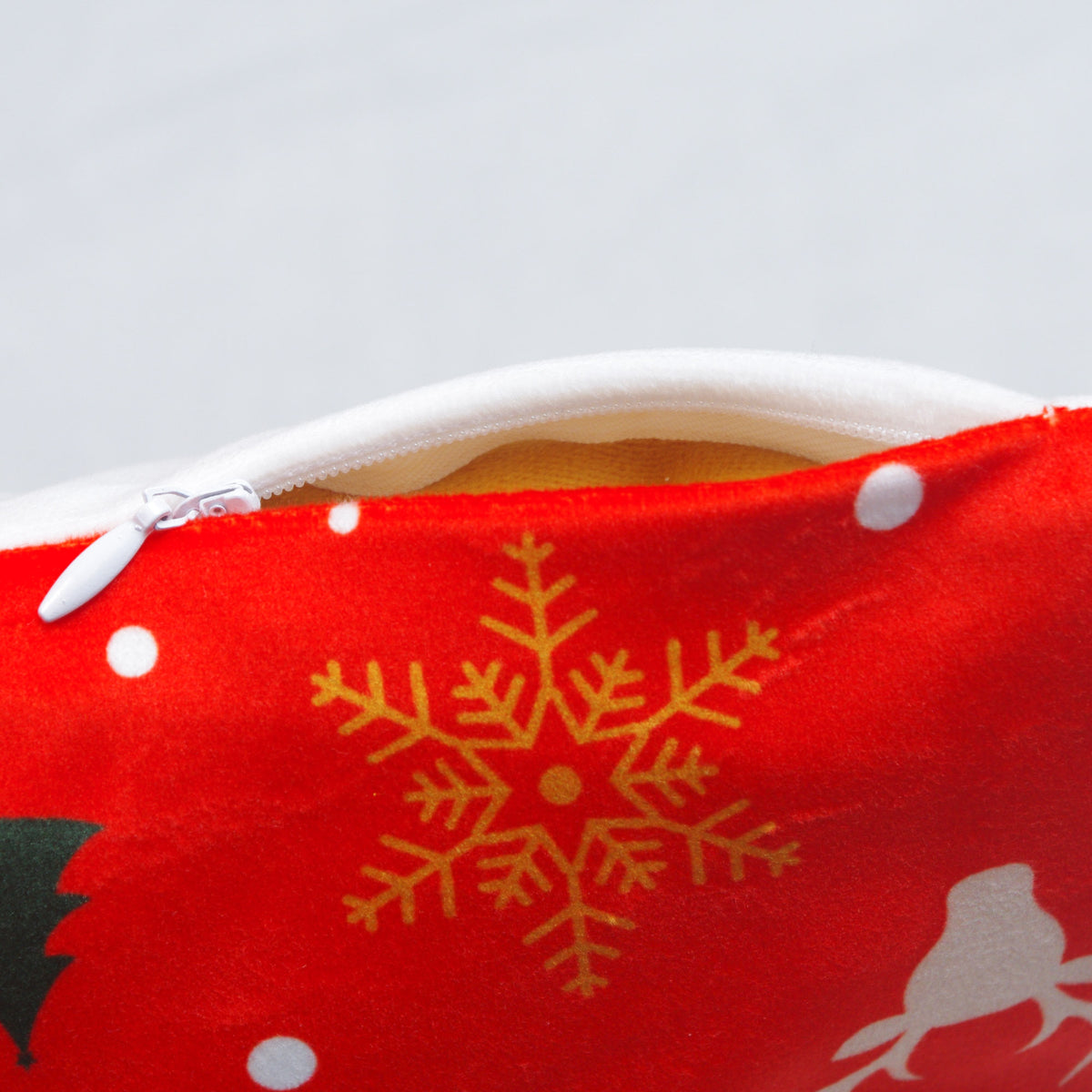 Velvet Christmas Cushion Cover- Multicolour Red