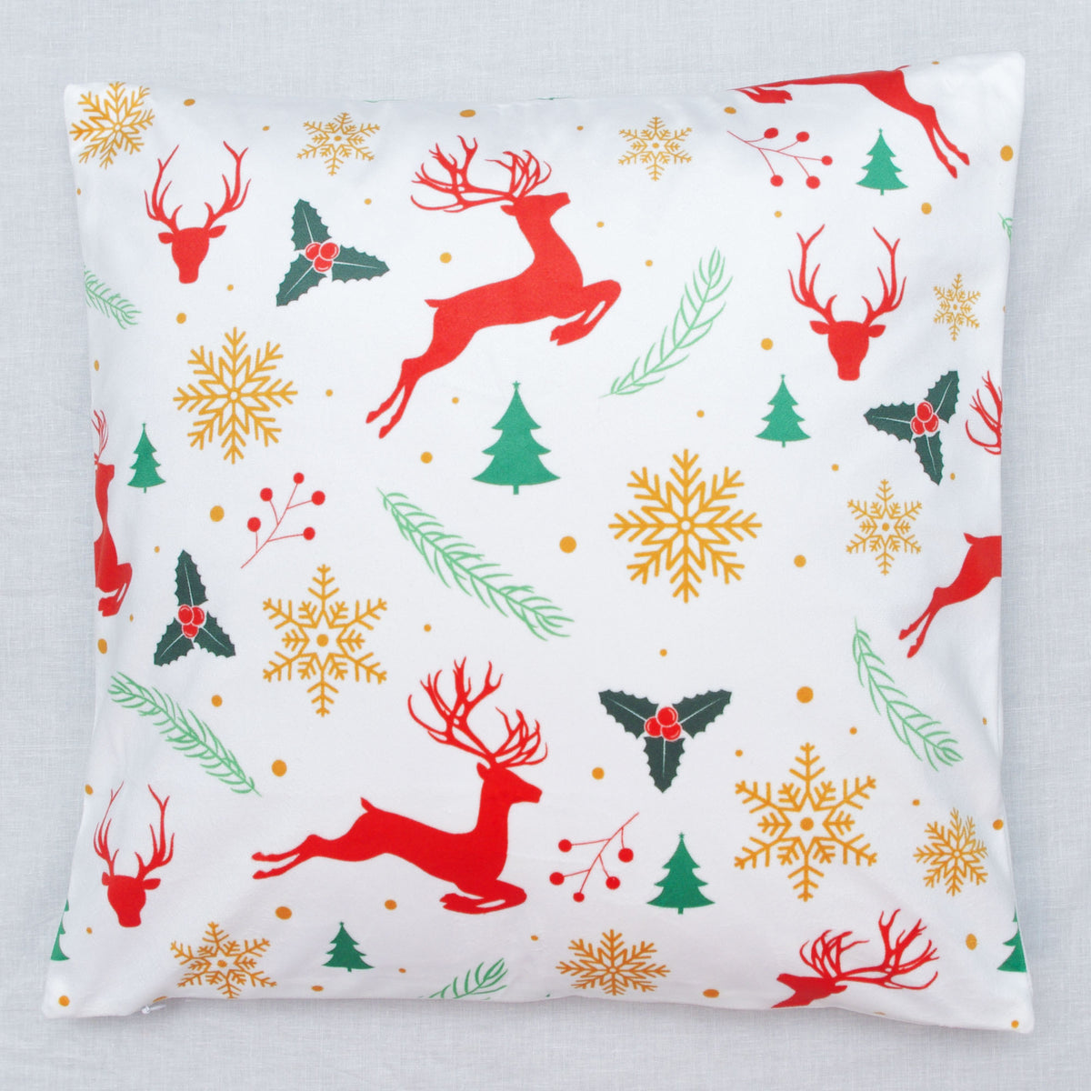 Velvet Christmas Cushion Cover- White