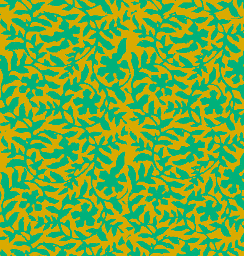 Indian Hand Block Gad Print Green Mustard Yellow Floral 100% Cotton Women Dress Fabric Design 142