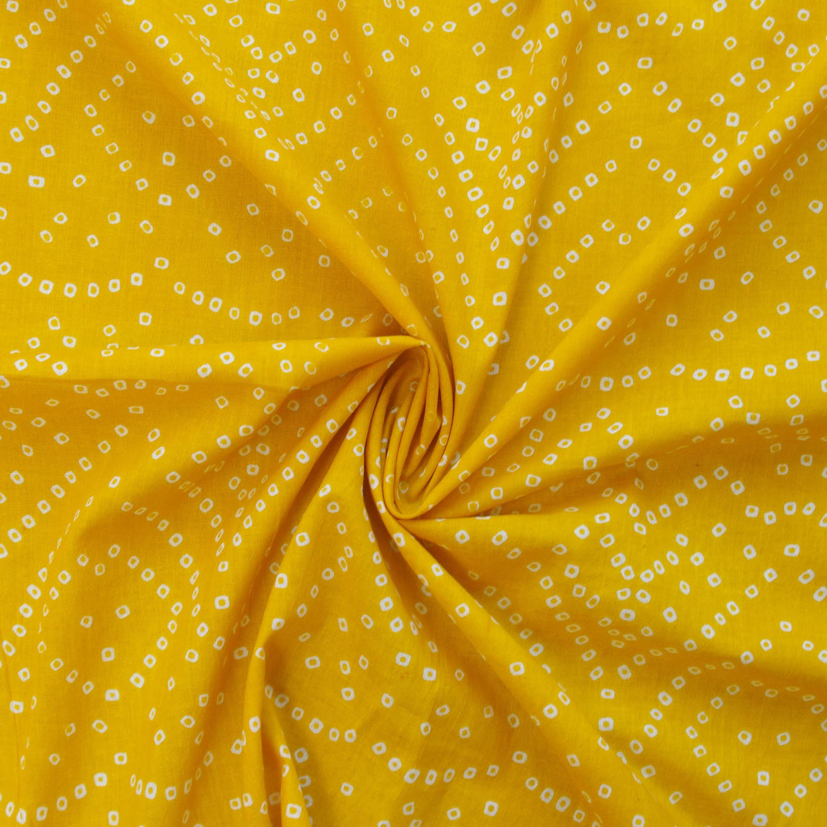 Hand Siebdruck 100 % Baumwolle Gelb Bandhani Damen Kleid Stoff Design 163