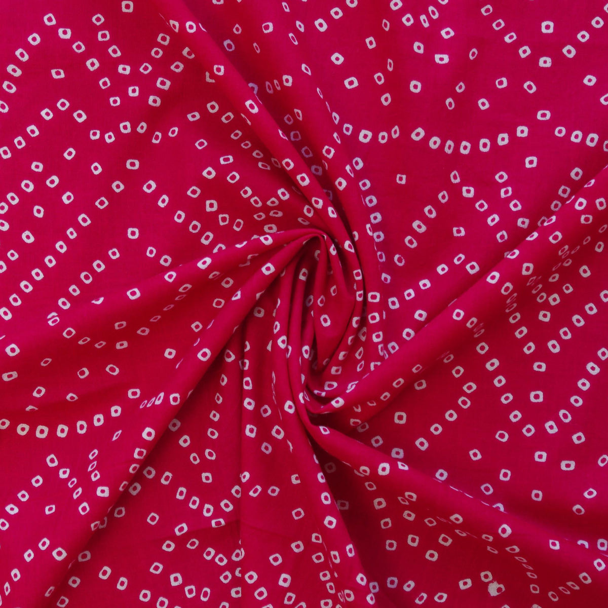 Hand Screen Printed 100% Cotton Hot Pink Bandhani Women Dress Fabric Design 164