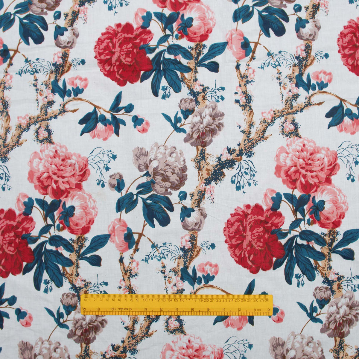 Hand Screen Print 100% Cotton Floral Dress Fabric Design 286