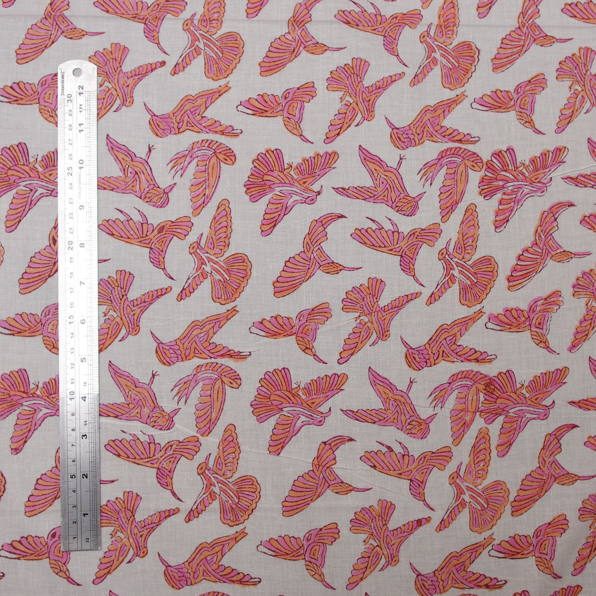 Indian Hand Block Print Bird Print 100% Cotton Women Dress Fabric Design 52 - Kantha Decor