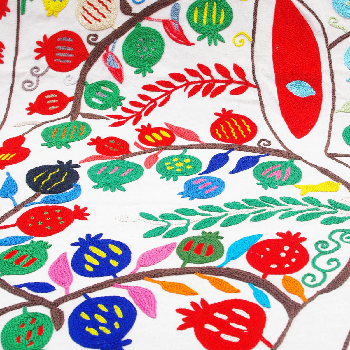 Uzbek Suzani Bedspread With Embroidery -Pomegranate Tree
