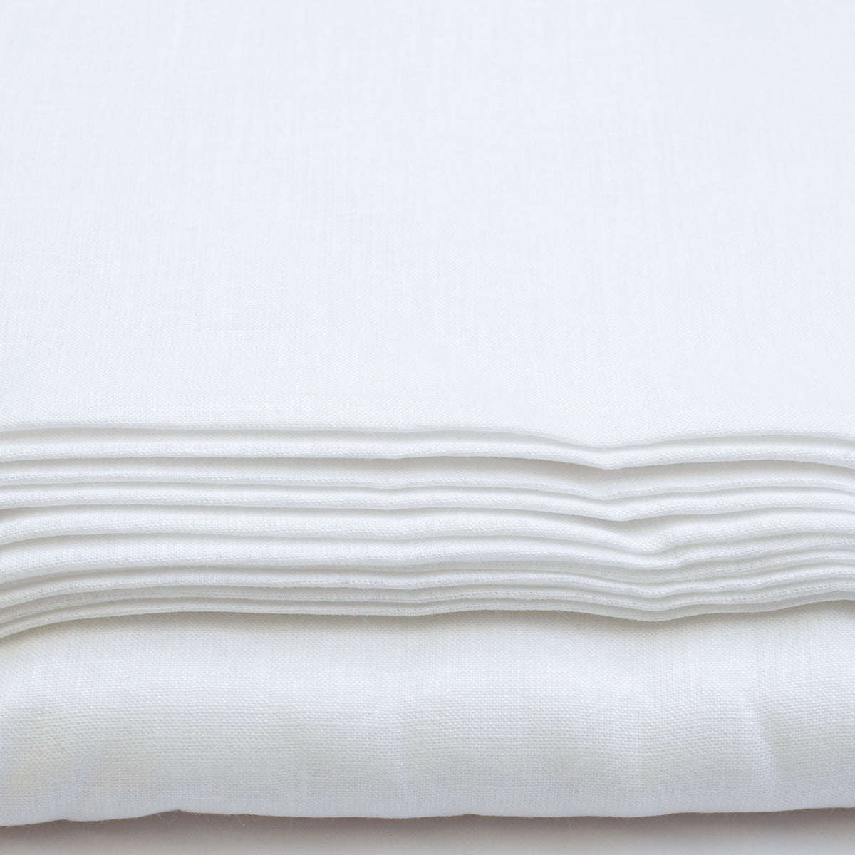 Washed Plain Pure Linen Fabric (Width 58'') - White
