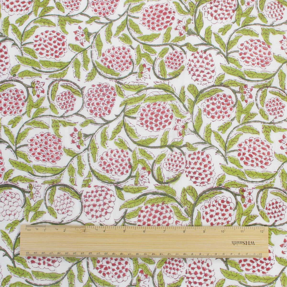 Indian Hand Block Print Grapes 100% Cotton Women Dress Fabric Design 149