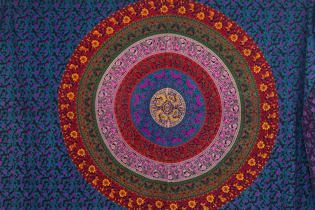 Indian Tapestry Wall Hanging Mandala Bedspread Hippie Gypsy Throw Bohemian Cover - Kantha Decor