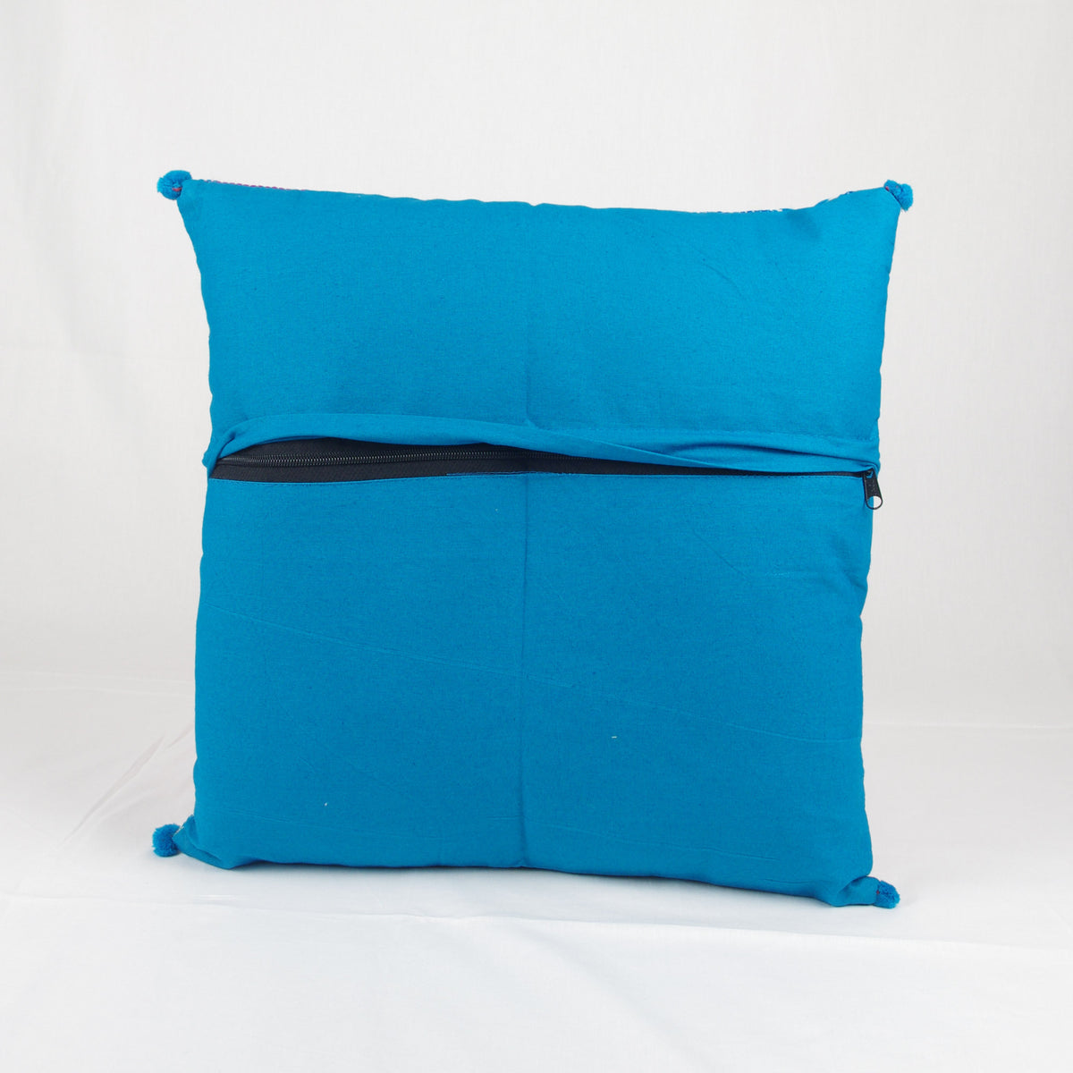 Bohemian Handloom Cotton Cushion Cover - Blue Abstract