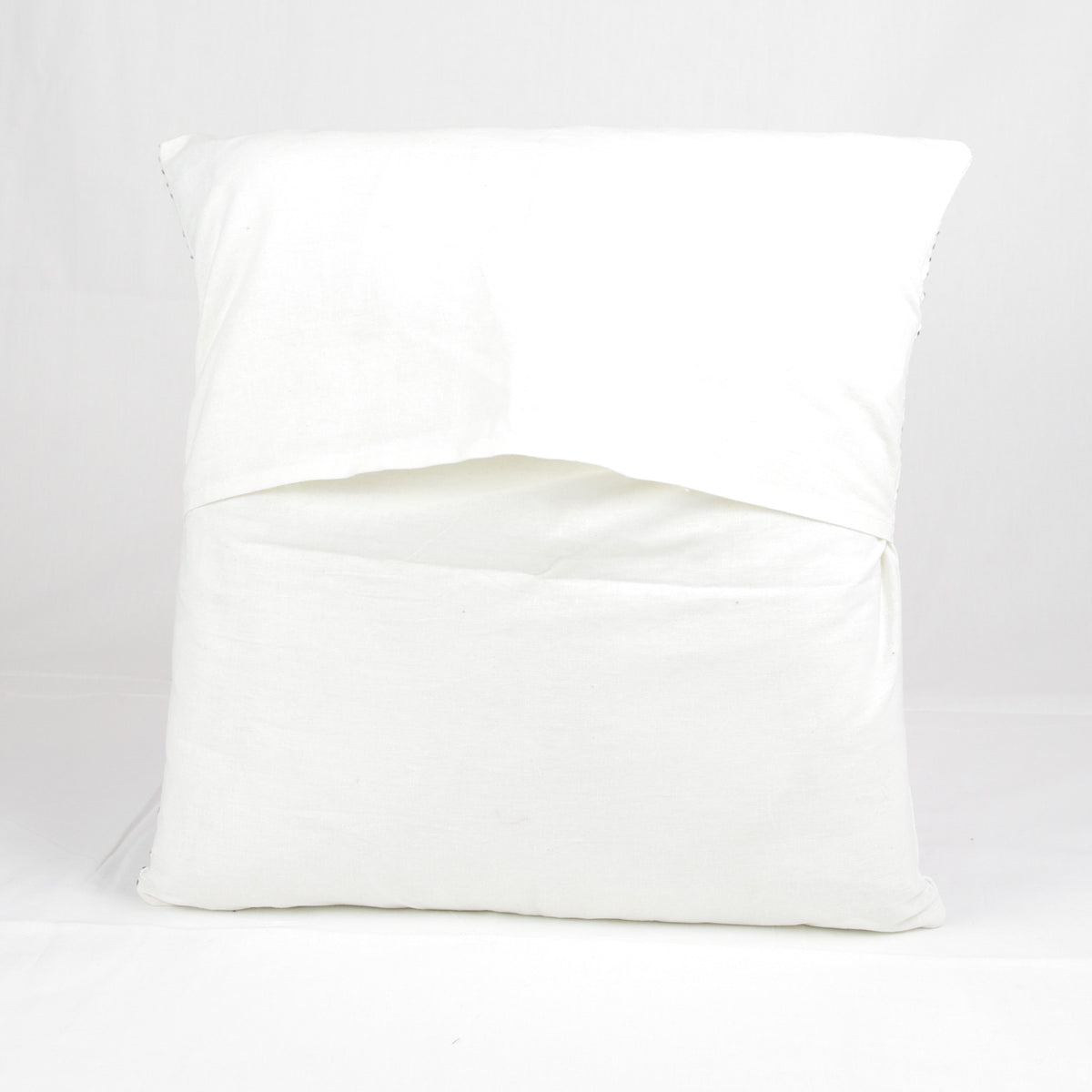Nakshi Kantha Cushion Cover - White & Blue