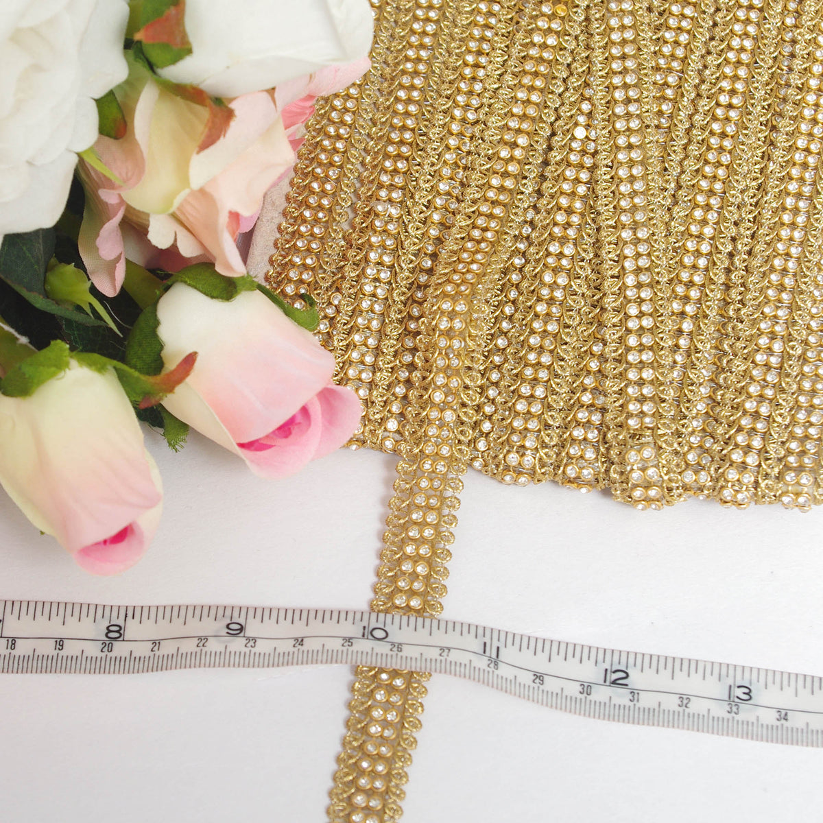 Stonework Zari Gold Lace Braided Trim Meterware