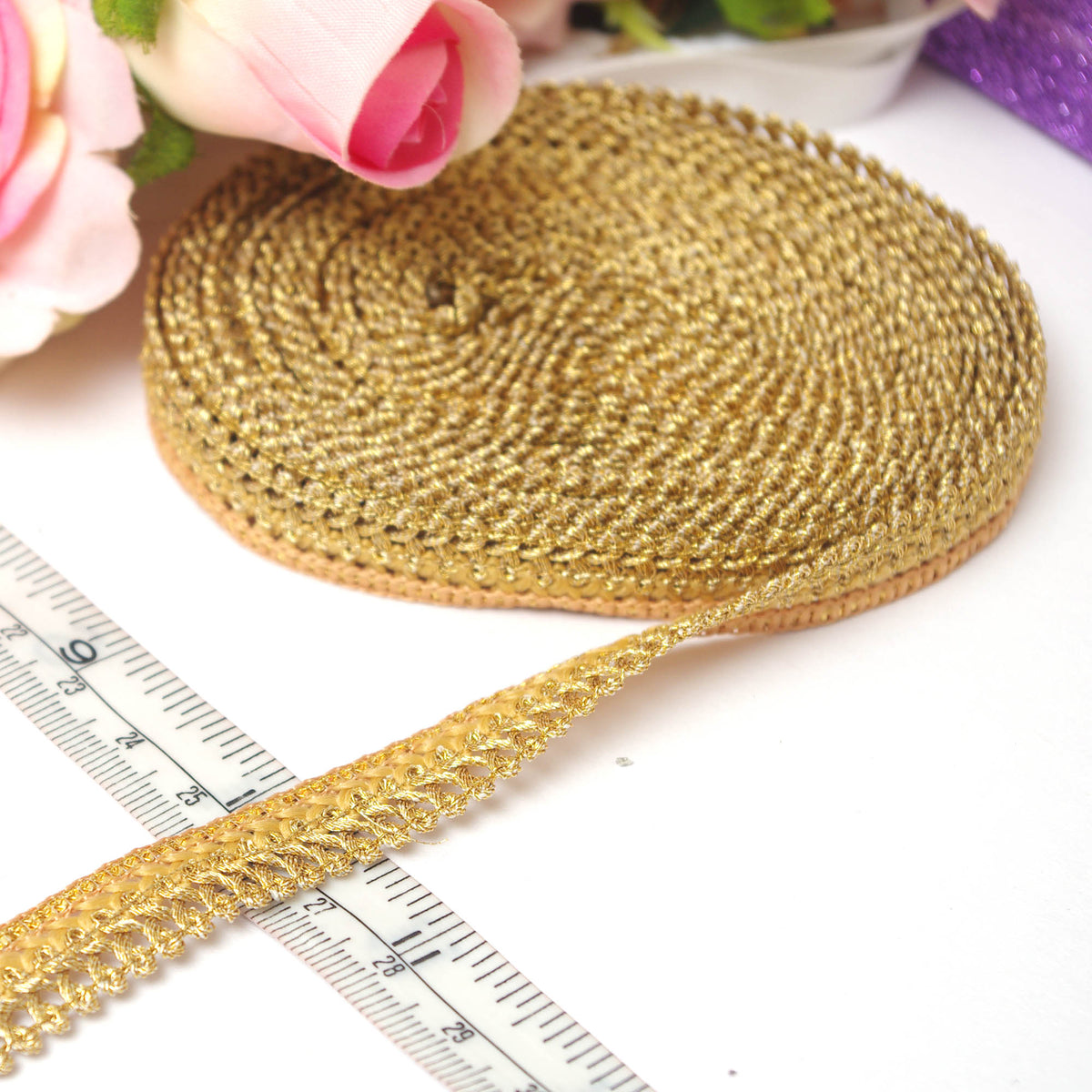 Zari Gold Lace Braided Trim Meterware