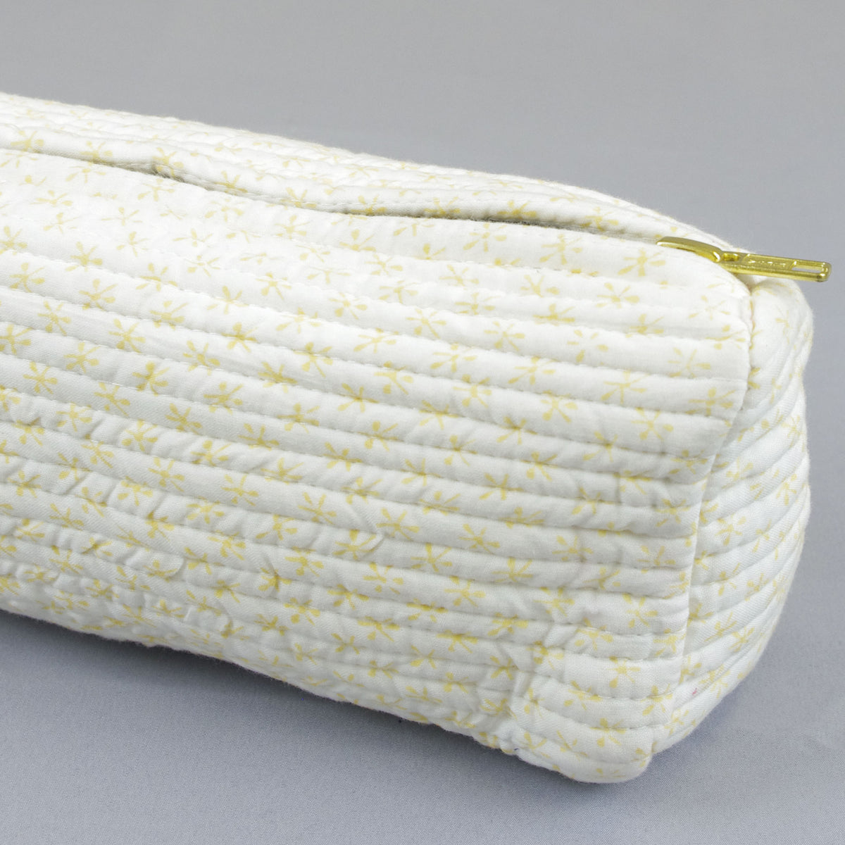 Block Print Makeup Pouch or Pencil Case- White