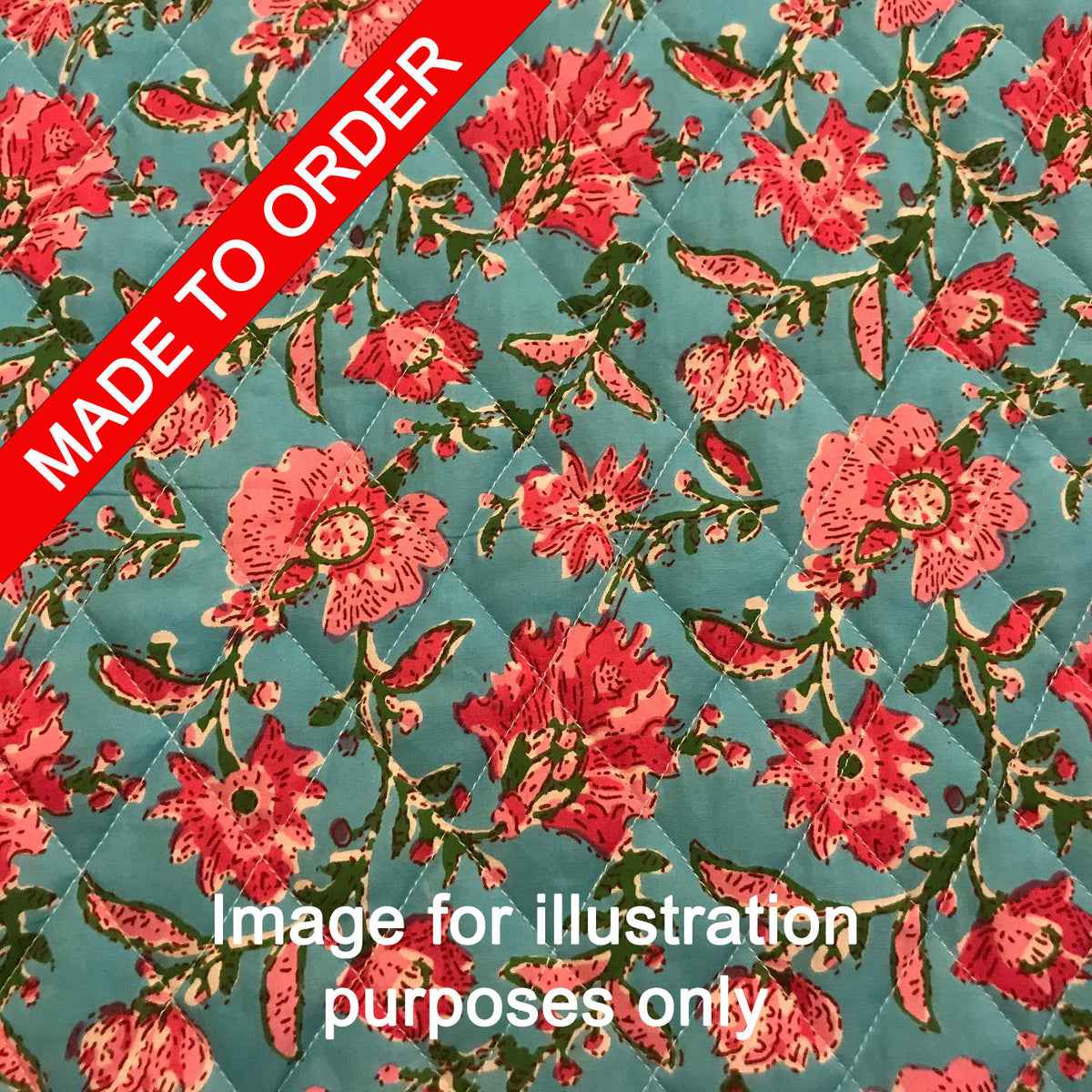 Hand Block Printed Quilted Fabric